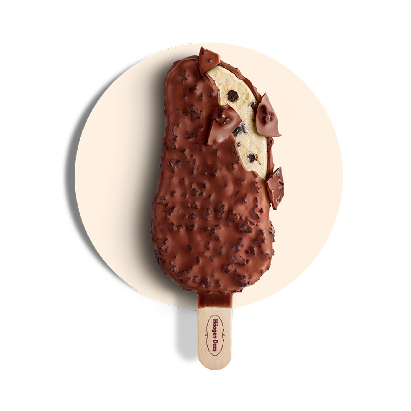 Haagen Dazs cookies cream stickbar with a bite taken out
